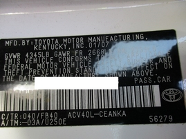 2007 TOYOTA CAMRY LE WHITE 2.4L AT Z16194